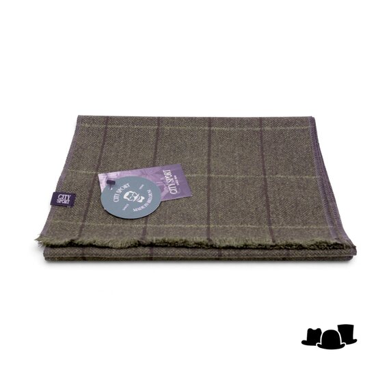 city sport sjaal british tweed ruit groen bruin