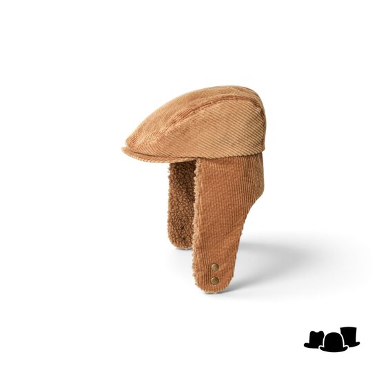 kangol flat cap met oorkleppen cosy cord bugatti
