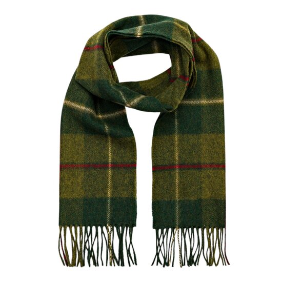 john hanly irish wool scarf short country green red cream plaid