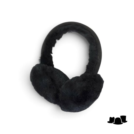 fiebig earwarmers leather and wool black