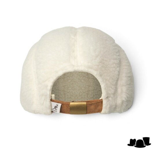 kangol cap script faux sherpa 5 panel natural