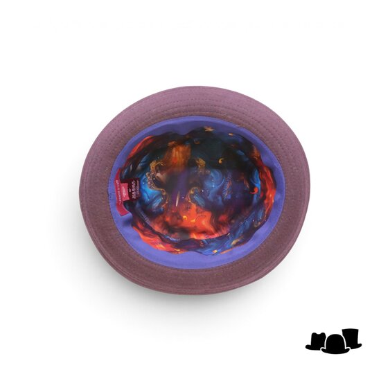 alfonso deste pork pie wol gemeleerd camo terracotta bruin