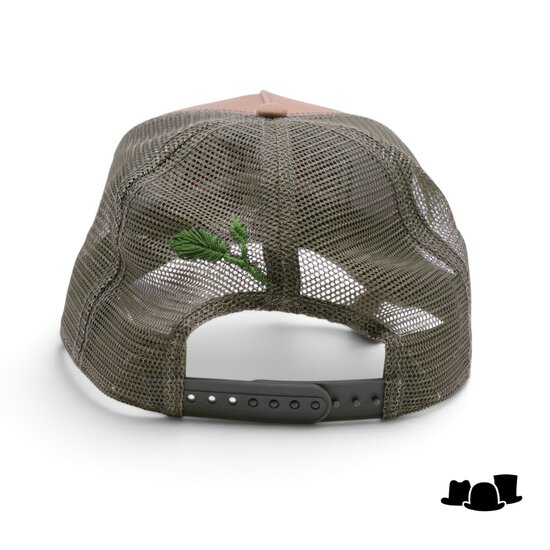 bespoke stetson trucker cap vintage western green leaves