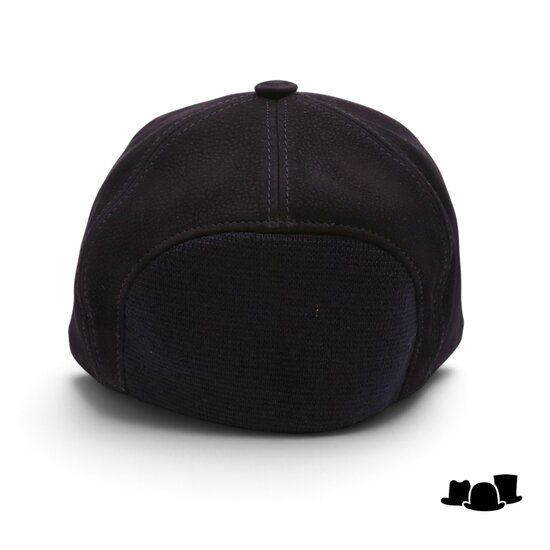 alfonso deste baseball fitted cap nubuck leder zwart