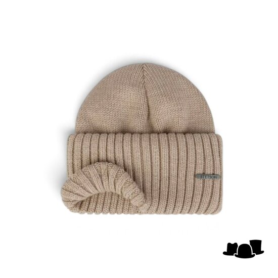 stetson beanie northport merino wool knit light hazel