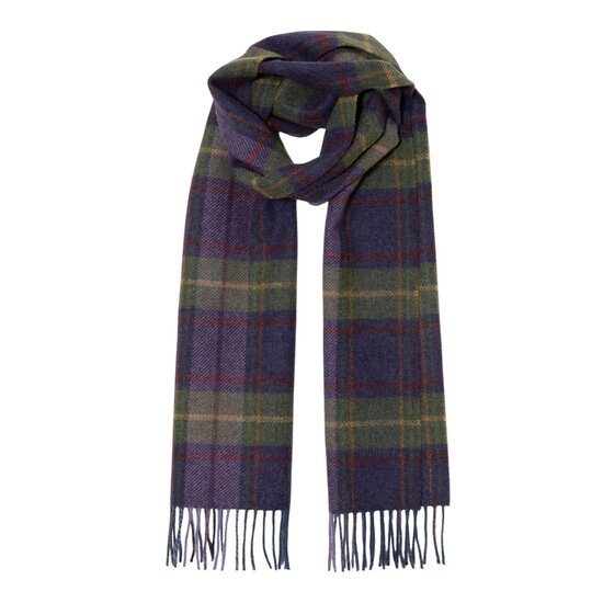 john hanly irish wool scarf long purple green plaid