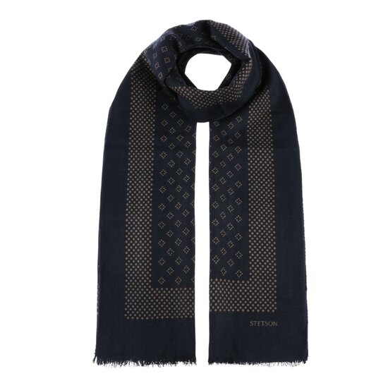 stetson scarf wool classic navy