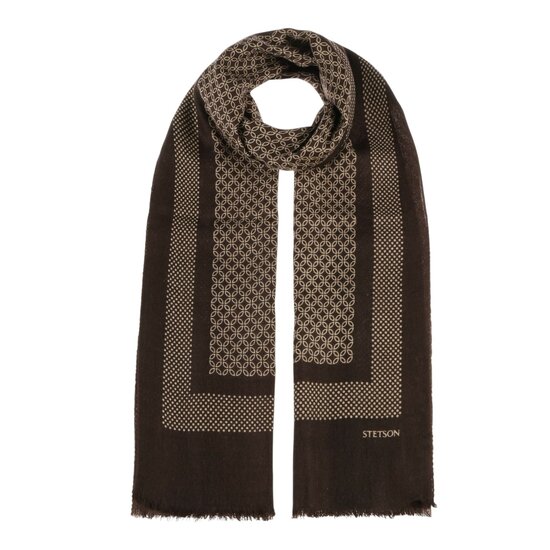 stetson scarf wool forest brown