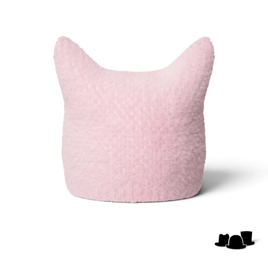 kangol pointed beanie faux fur ballerina pink