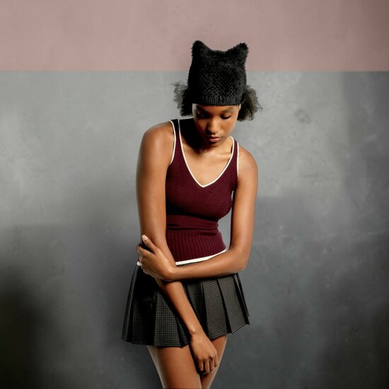 kangol pointed beanie faux fur ballerina pink