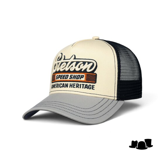 stetson trucker cap speed shop blauw