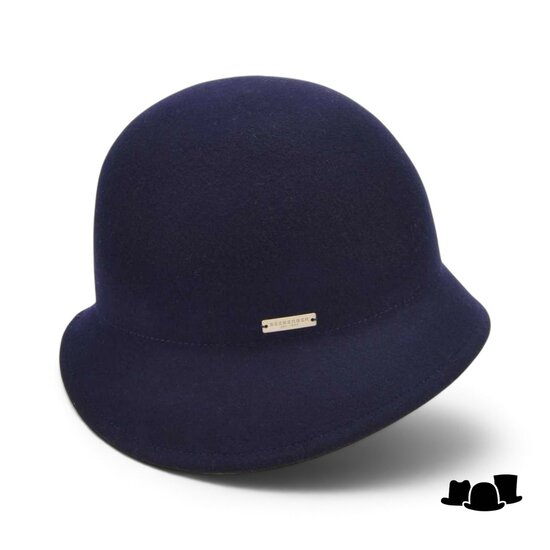 seeberger cloche woolfelt marine blue