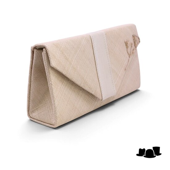 maddox bespoke korte handtas sinamay en satijn champagne