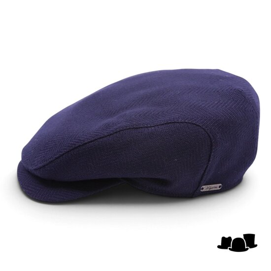 wigens ivy contemporary cap wol visgraat navy