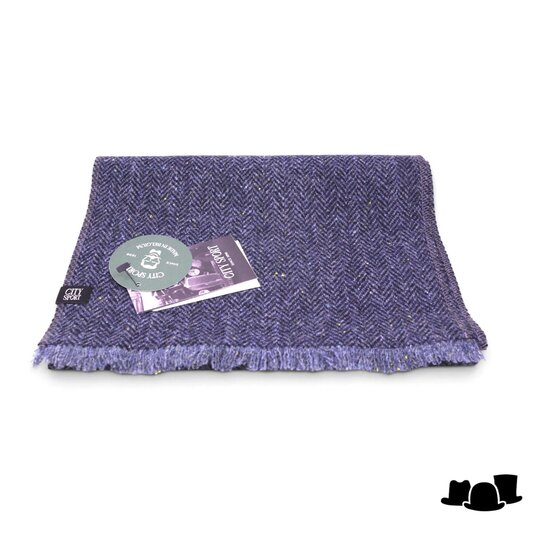 city sport sjaal harris tweed visgraat spikkel blauw