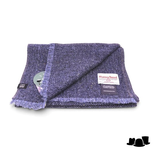 city sport sjaal harris tweed visgraat spikkel blauw