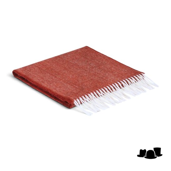 mcnutt of donegal irish wool scarf visgraat tabasco rood