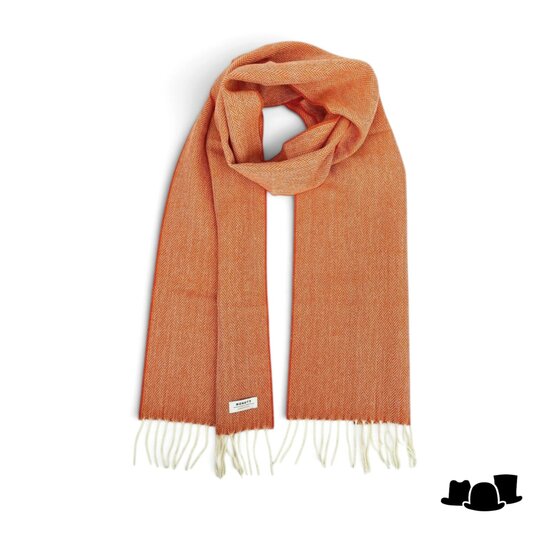 mcnutt of donegal irish wool scarf visgraat orange