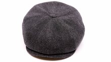 alfonso deste newsboy cap kyoto cashmere chevron antraciet