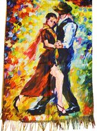 onkar painting sjaal wolmix tango dancers 