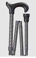 gastrock uni ergonomic derby opvouwbare wandelstok karo check zilver zwart