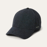 stetson baseballcap wool herringbone antraciet