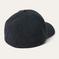 stetson baseballcap wool herringbone antraciet