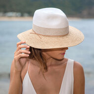 house of ord fedora summer tina natural fibre blend white
