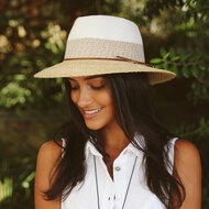 house of ord fedora summer tina natural fibre blend white