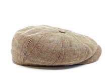 stetson newsboy cap hatteras silk herringbone check lightbrown