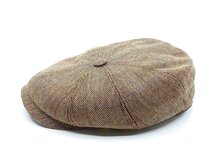 stetson newsboy cap hatteras silk herringbone check lightbrown