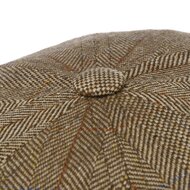 stetson newsboy cap hatteras silk herringbone check lightbrown