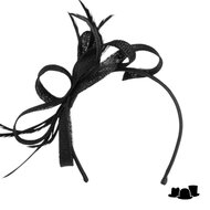 seeberger haarversiering veertjes krullen sinamay black