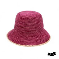 seeberger cloche raffia two tone garnet red linen