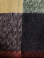 john hanly merino luxury wool scarf yellow green brown block check