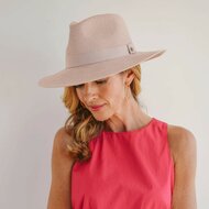 house of ord summer fedora serenity flexiband taupe and white