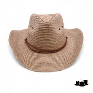 fiebig westernhoed stro natural with chinstrap