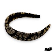 jos van dijck gewatteerde diadeem kant en lurex black gold