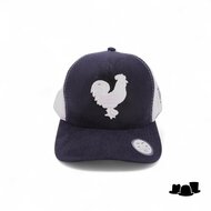 made in mato trucker cap rooster black and white