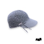 seeberger visor cap crochet papierstro pine green