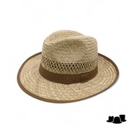 fiebig fedora strohoed zeegras met bies naturel