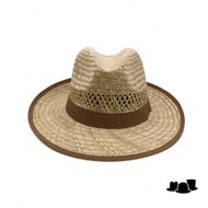 fiebig fedora strohoed zeegras met bies naturel