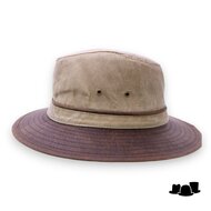 fiebig fedora traveller 2 tone katoenmix beige brown