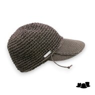 seeberger visor cap crochet papierstro olijf groen