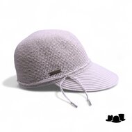 seeberger visor cap fijn crochet papierstro white