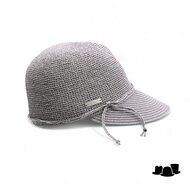 seeberger visor cap fijn crochet papierstro smoke grey