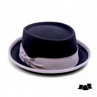 soprattutto pork pie wolvilt navy en grijs