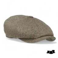 stetson hatteras newsboy cap silk visgraat brown caramel