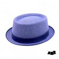 jos van dijck pork pie linnen visgraat blauw