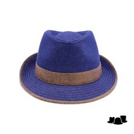 jos van dijck trilby katoen vegan leather blue jeans